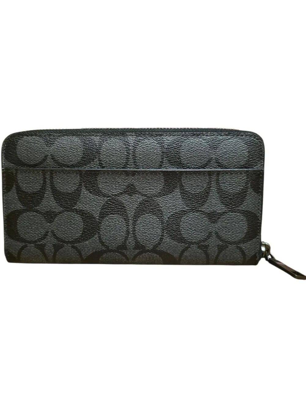 🐺 Coach Wolf Motif Accordion Long Zip Wallet in Signature Canvas